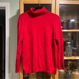Talbots Vibrant Red Cashmere Cowl Neck Sweater